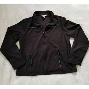 CBK Sport Women’s Sz L Full Zip Long Sleeve Collar Pockets Athletic Jacket Black